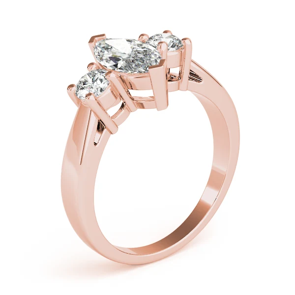 1.40 Carat Marquise Center with Round Side Lab Diamond 3 Stone Ring - Image 5