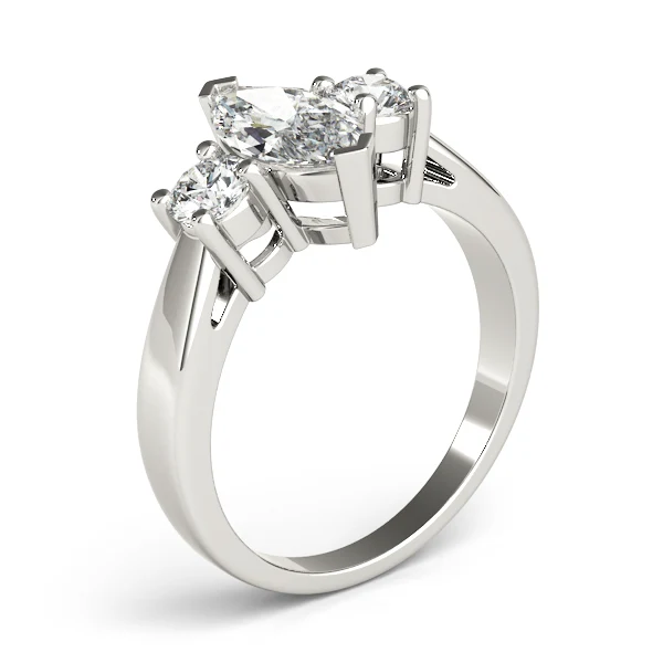 1.40 Carat Marquise Center with Round Side Lab Diamond 3 Stone Ring - Image 6
