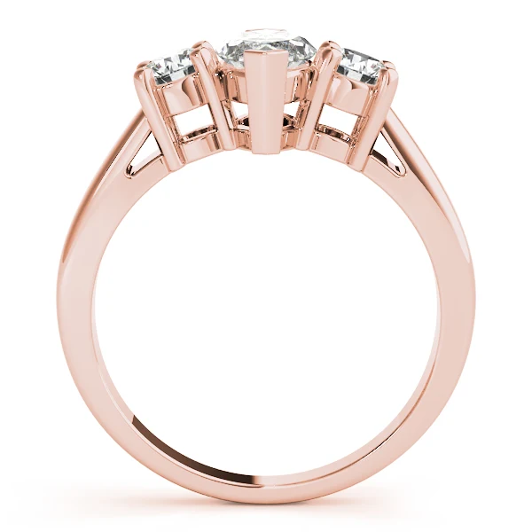 1.40 Carat Marquise Center with Round Side Lab Diamond 3 Stone Ring - Image 8