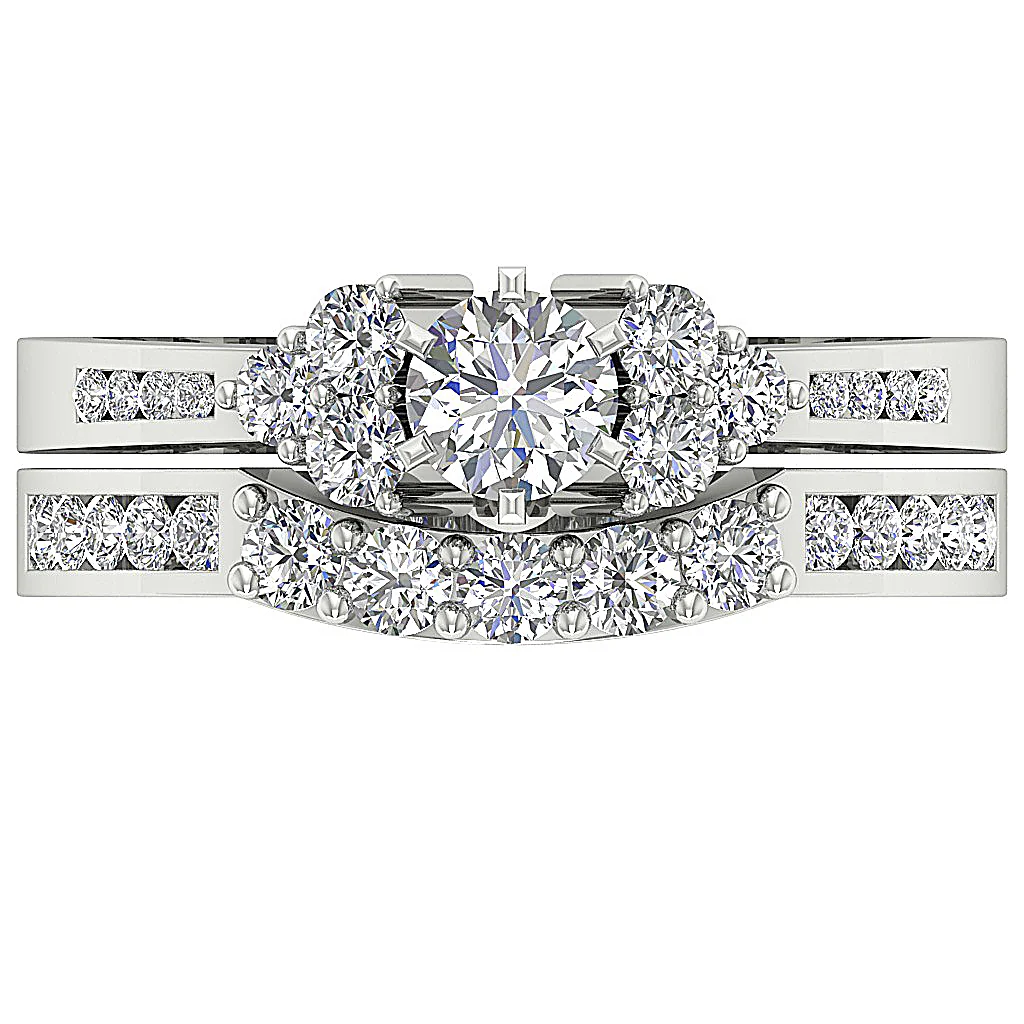 The Ian Rose Gold Designer Bridal Wedding Ring Set Round Brilliant Cut Diamond 4.00 mm - Image 5