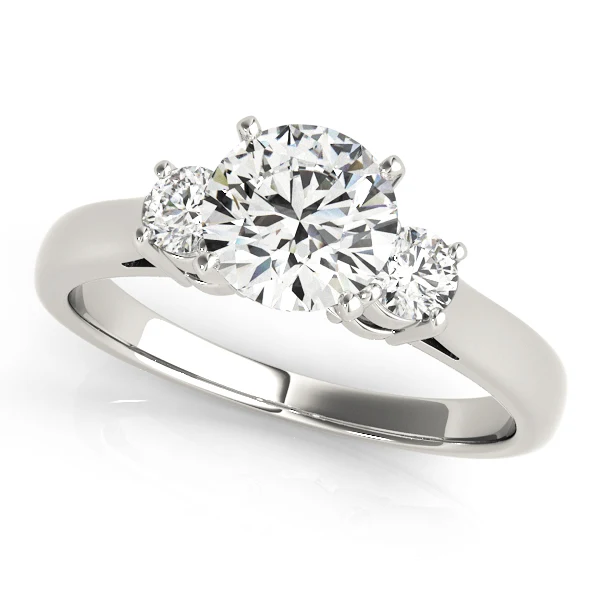 1.50 Carat Round Cut Lab Grown Diamond 3 Stone Wedding Ring in 14K Gold - Image 3