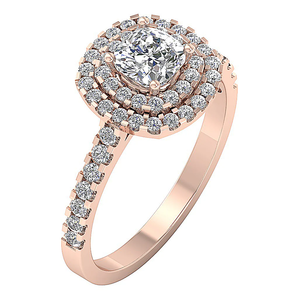 1.60 Ct Cushion Round Lab Grown Diamond Solitaire Ring in 14K White, Yellow or Rose Gold (VS F) - Image 3