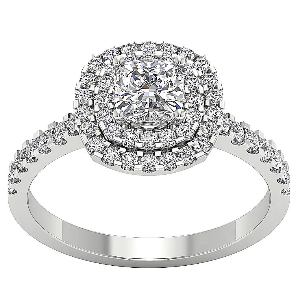 1.60 Ct Cushion Round Lab Grown Diamond Solitaire Ring in 14K White, Yellow or Rose Gold (VS F) - Image 4