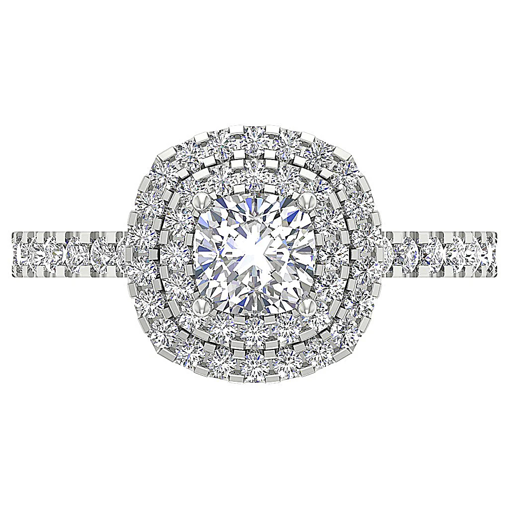 1.60 Ct Cushion Round Lab Grown Diamond Solitaire Ring in 14K White, Yellow or Rose Gold (VS F) - Image 6
