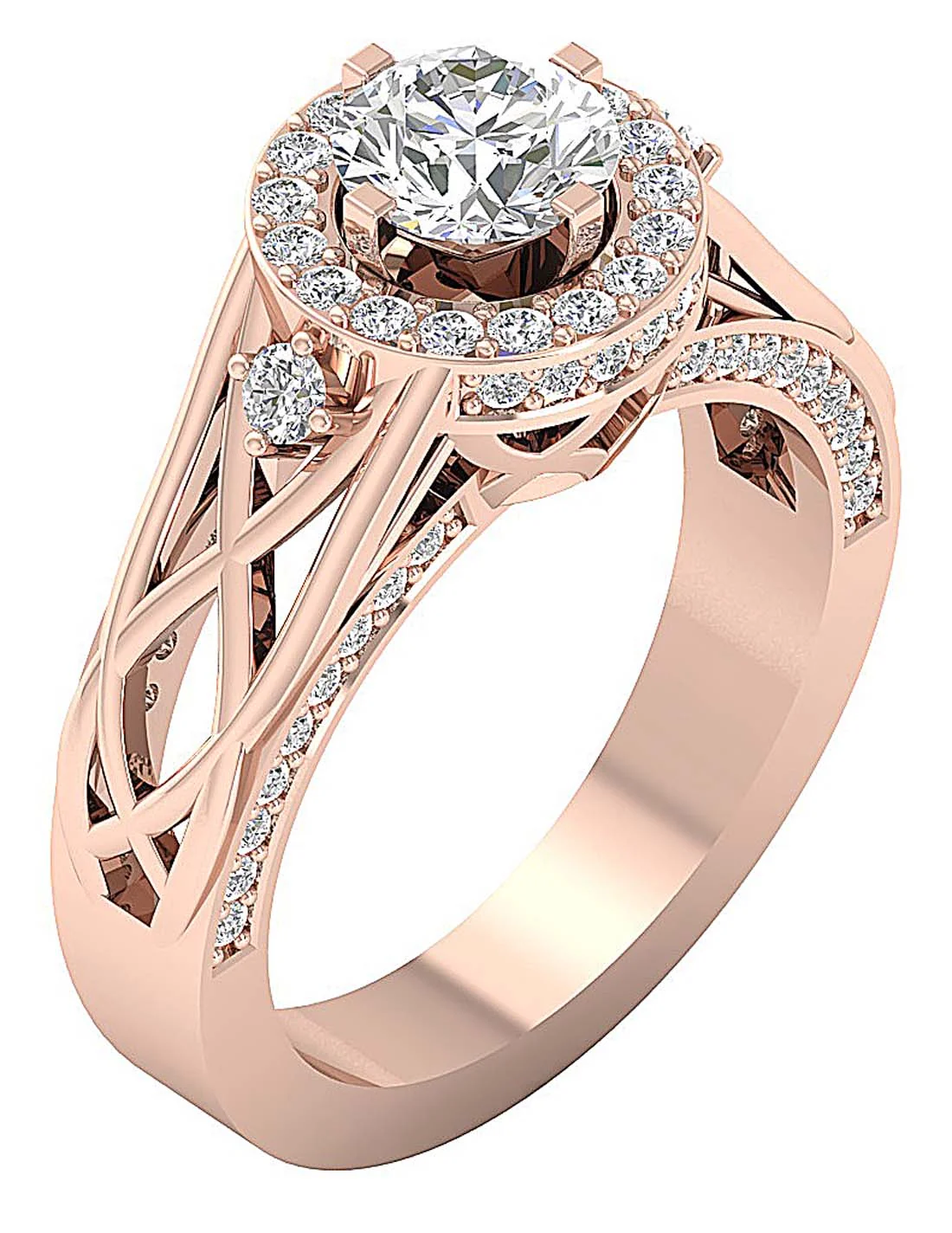 1.80 Ct Round Lab Grown Diamond Accent Solitaire Engagement Ring - F VS - Image 3