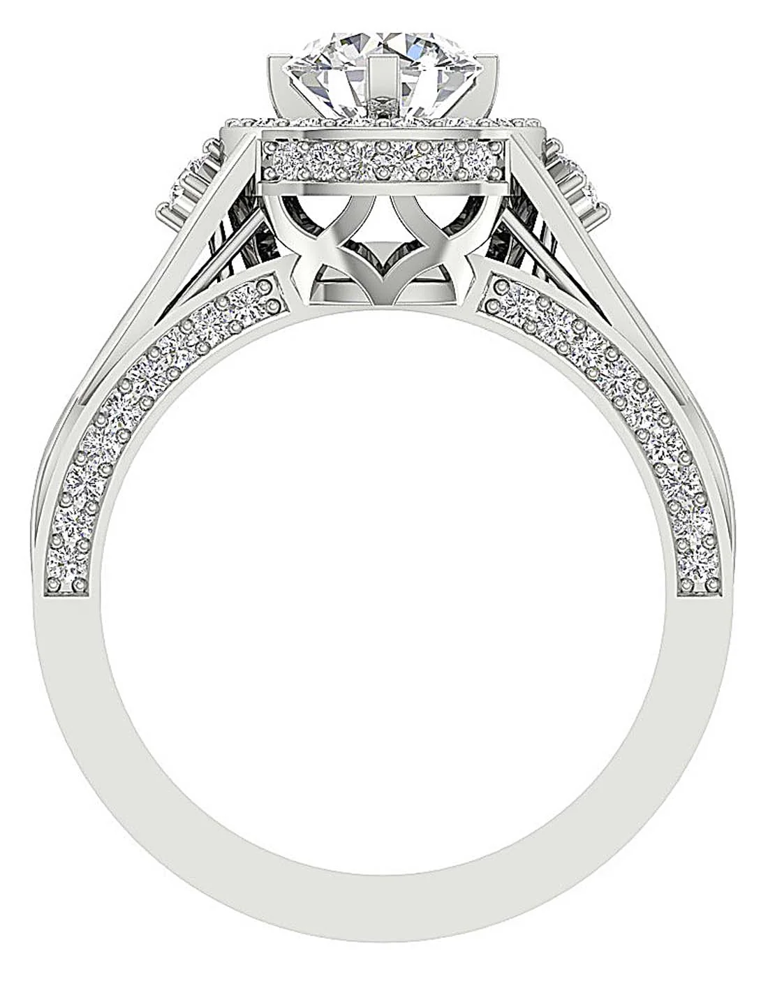 1.80 Ct Round Lab Grown Diamond Accent Solitaire Engagement Ring - F VS - Image 5