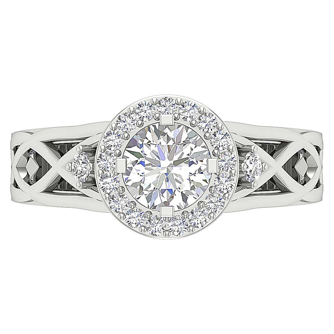 1.80 Ct Round Lab Grown Diamond Accent Solitaire Engagement Ring - F VS - Image 6
