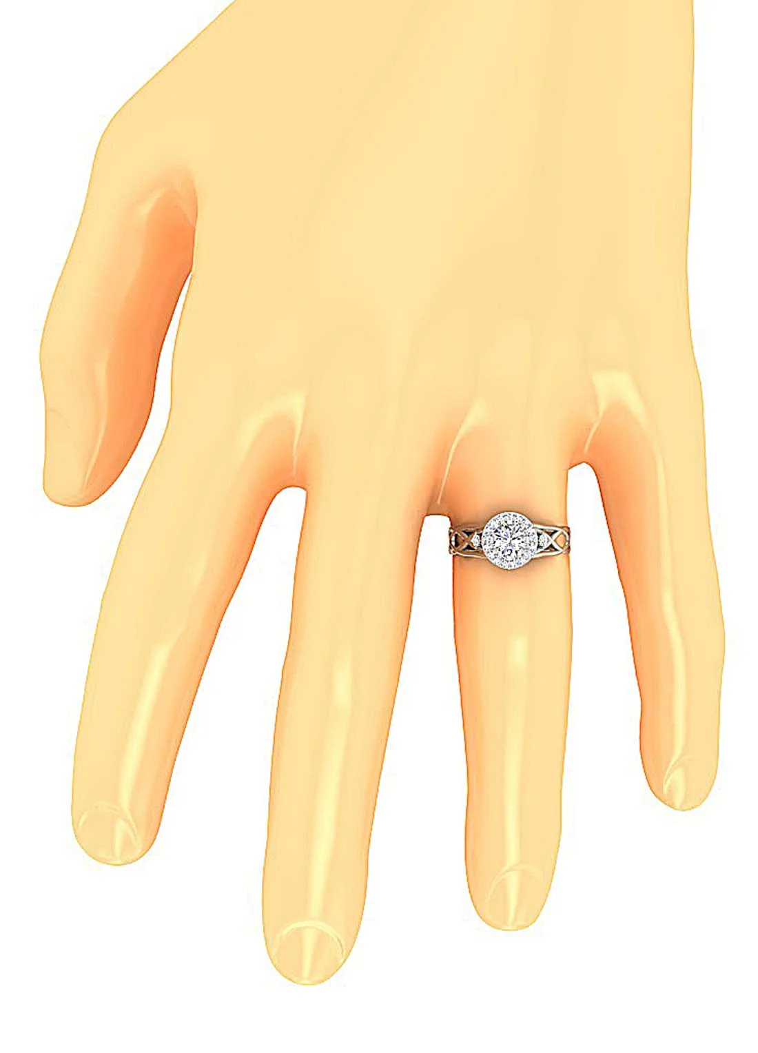 1.80 Ct Round Lab Grown Diamond Accent Solitaire Engagement Ring - F VS - Image 7