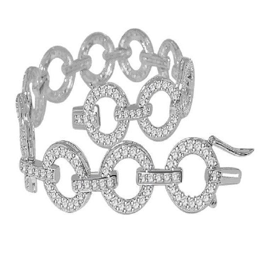 The Charlotte Gorgeous Circle Tennis Bracelet For Women Round Diamonds Pave Set White Gold - Image 3