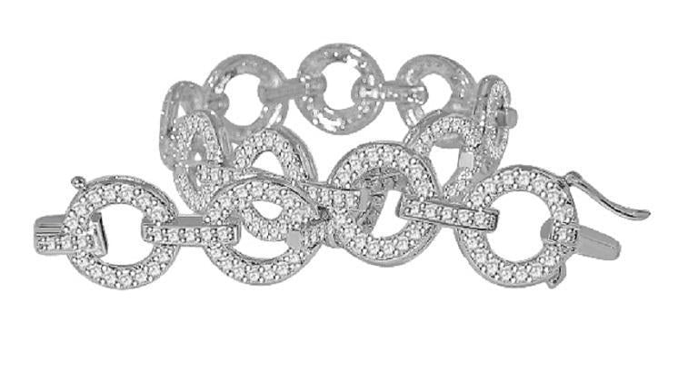 The Charlotte Gorgeous Circle Tennis Bracelet For Women Round Diamonds Pave Set White Gold - Image 4