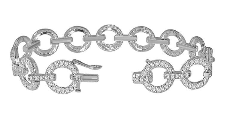 The Charlotte Gorgeous Circle Tennis Bracelet For Women Round Diamonds Pave Set White Gold - Image 5