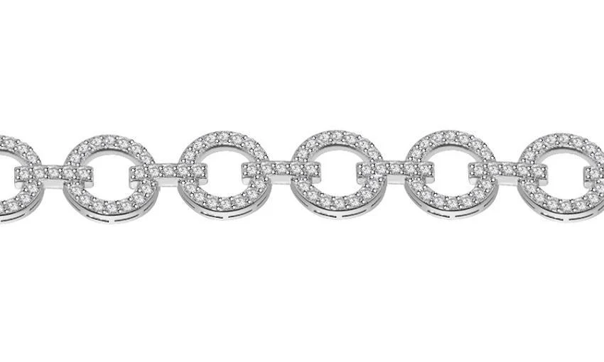 The Charlotte Gorgeous Circle Tennis Bracelet For Women Round Diamonds Pave Set White Gold - Image 6