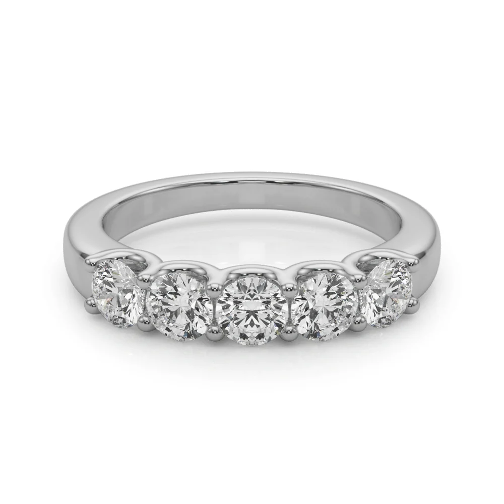 14K Gold Five-Stone U-Prong Lab Diamond Anniversary Band 1.00-2.50 Carat VS Clarity F Color - Image 13