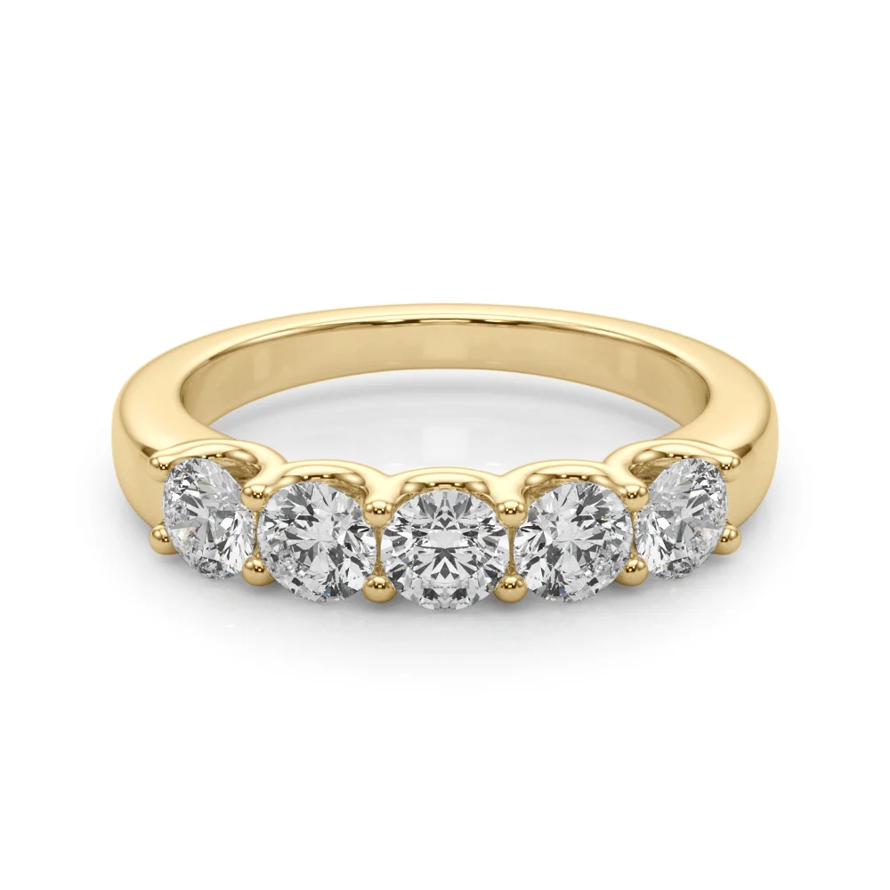 14K Gold Five-Stone U-Prong Lab Diamond Anniversary Band 1.00-2.50 Carat VS Clarity F Color - Image 14