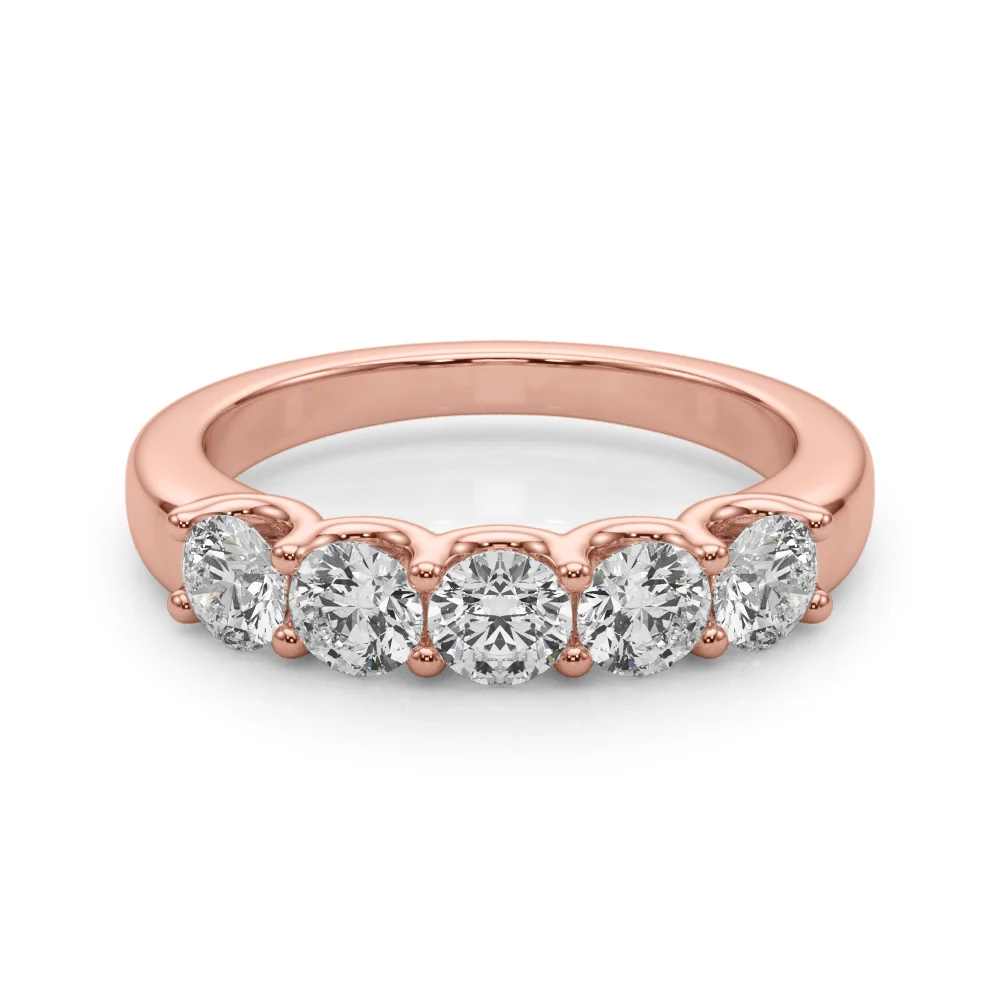 14K Gold Five-Stone U-Prong Lab Diamond Anniversary Band 1.00-2.50 Carat VS Clarity F Color - Image 15