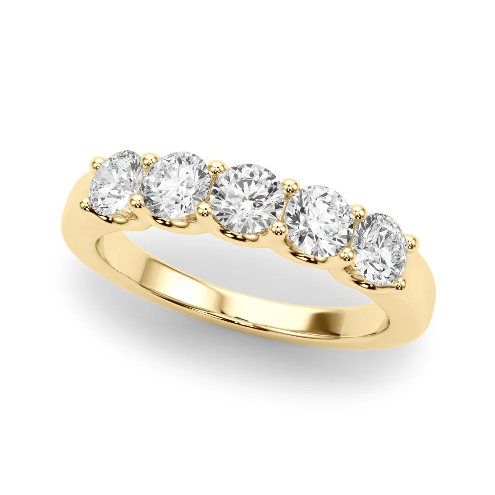 14K Gold Five-Stone U-Prong Lab Diamond Anniversary Band 1.00-2.50 Carat VS Clarity F Color - Image 2