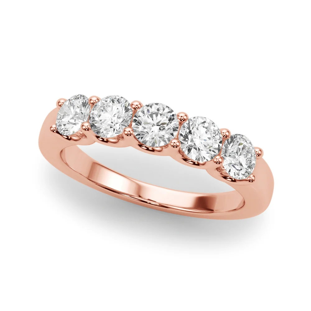 14K Gold Five-Stone U-Prong Lab Diamond Anniversary Band 1.00-2.50 Carat VS Clarity F Color - Image 3