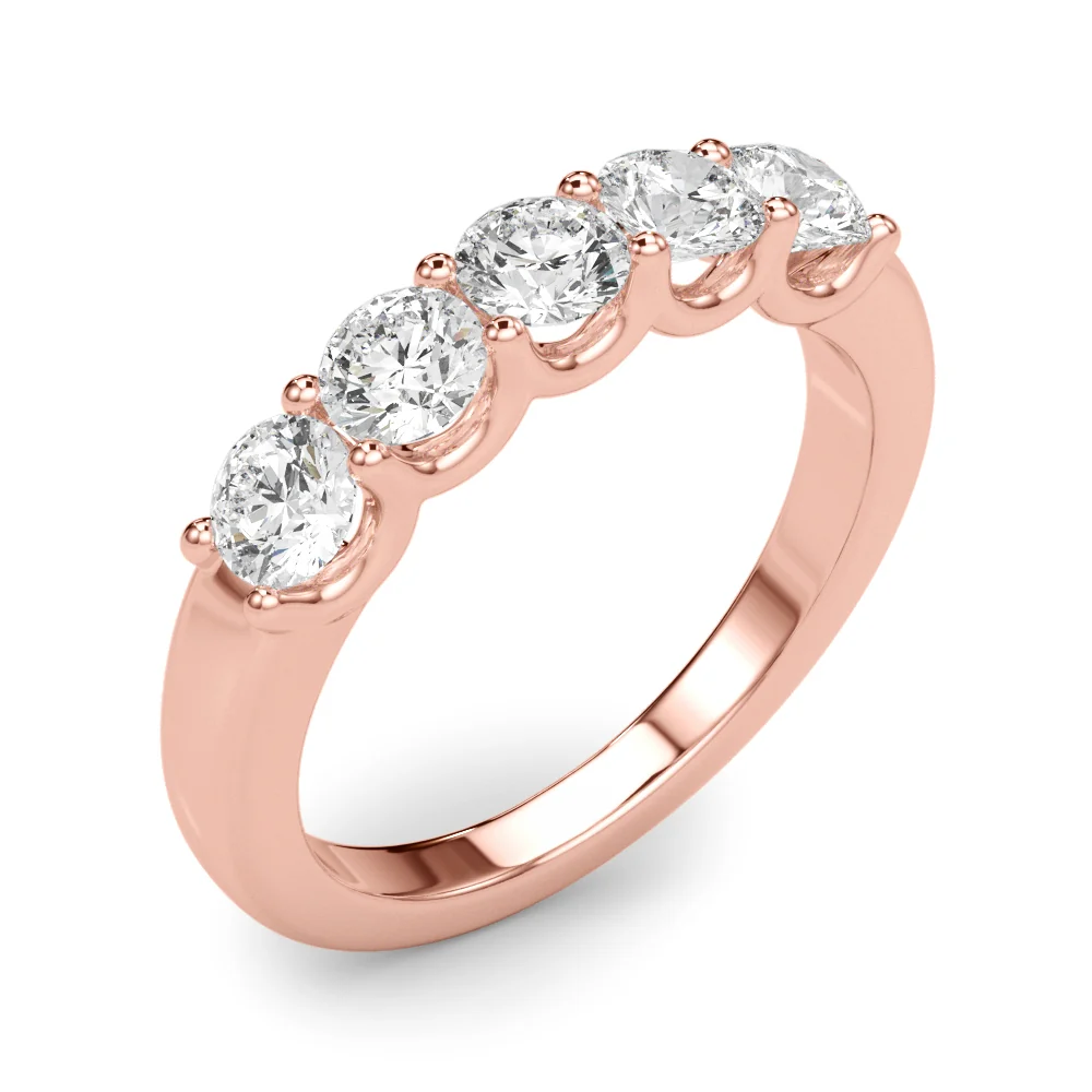 14K Gold Five-Stone U-Prong Lab Diamond Anniversary Band 1.00-2.50 Carat VS Clarity F Color - Image 6