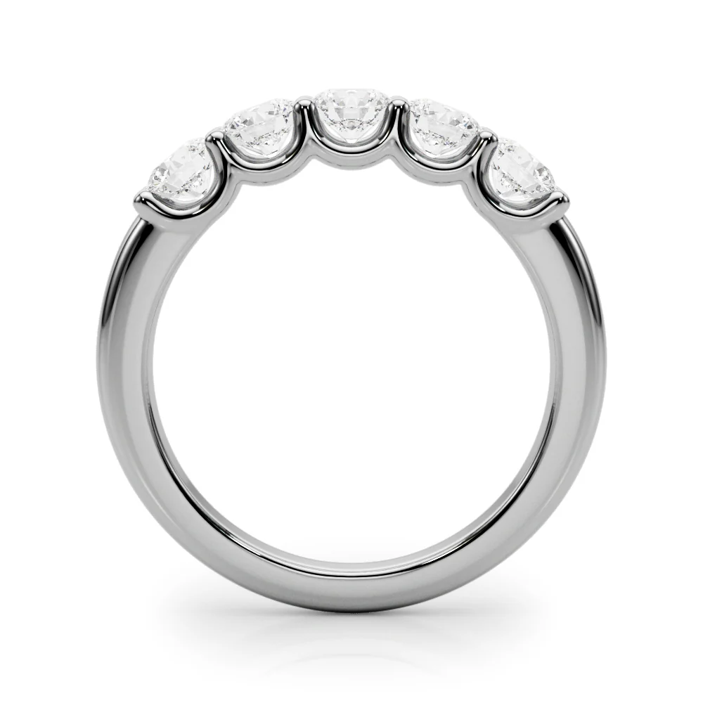14K Gold Five-Stone U-Prong Lab Diamond Anniversary Band 1.00-2.50 Carat VS Clarity F Color - Image 7