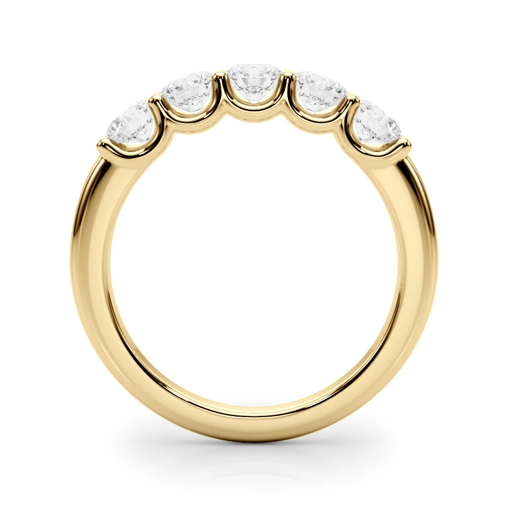 14K Gold Five-Stone U-Prong Lab Diamond Anniversary Band 1.00-2.50 Carat VS Clarity F Color - Image 8