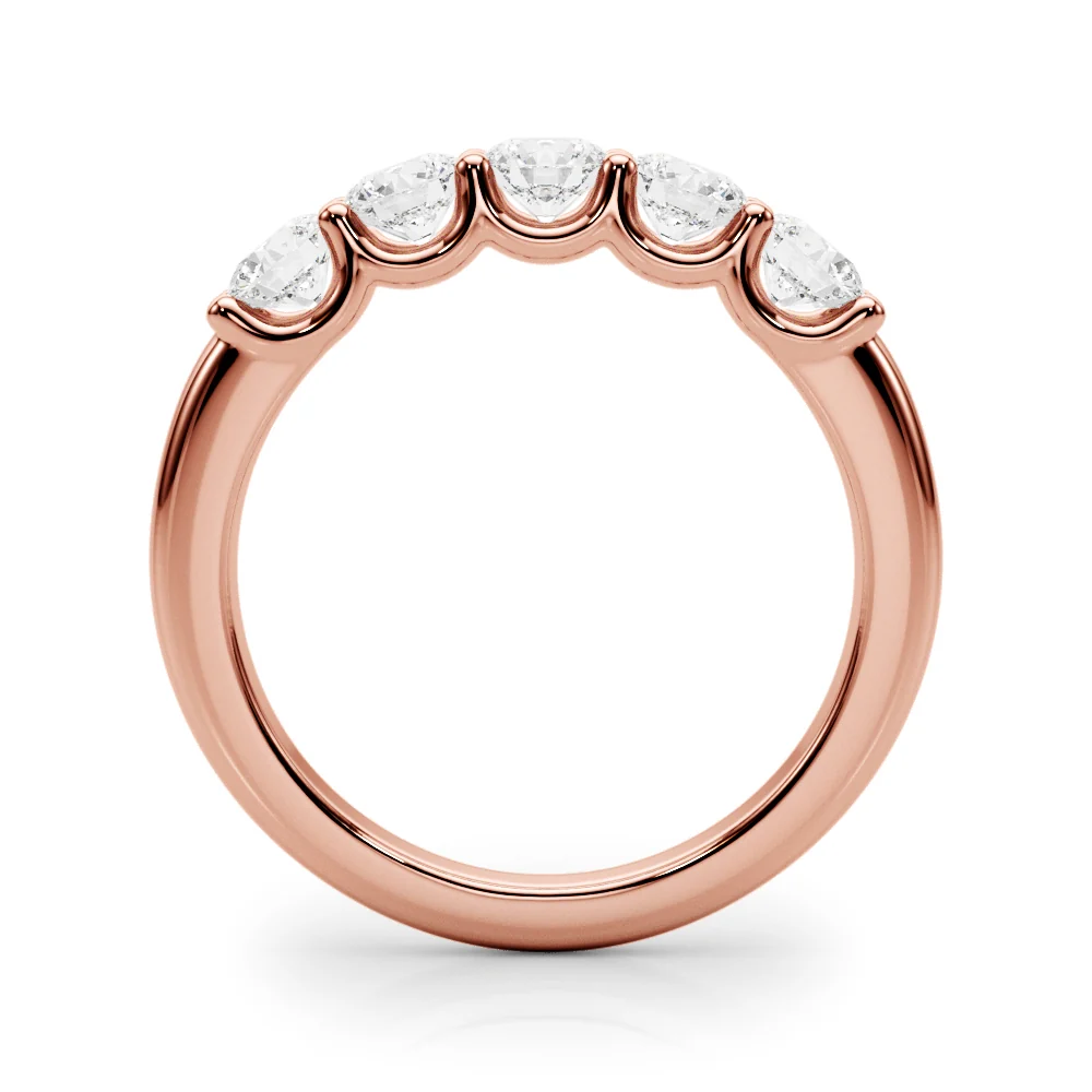 14K Gold Five-Stone U-Prong Lab Diamond Anniversary Band 1.00-2.50 Carat VS Clarity F Color - Image 9