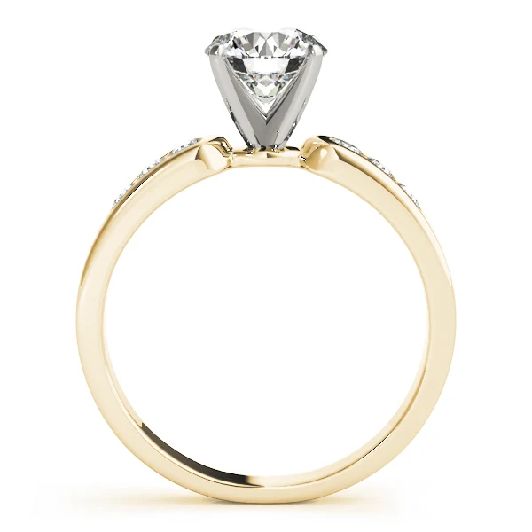 14K Gold Lab Grown Diamond VS F 1.21Carat Classic Cathedral Solitaire Ring with Channel-Set Accent Diamond - Image 4