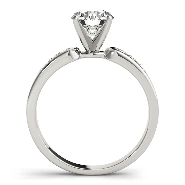 14K Gold Lab Grown Diamond VS F 1.21Carat Classic Cathedral Solitaire Ring with Channel-Set Accent Diamond - Image 6