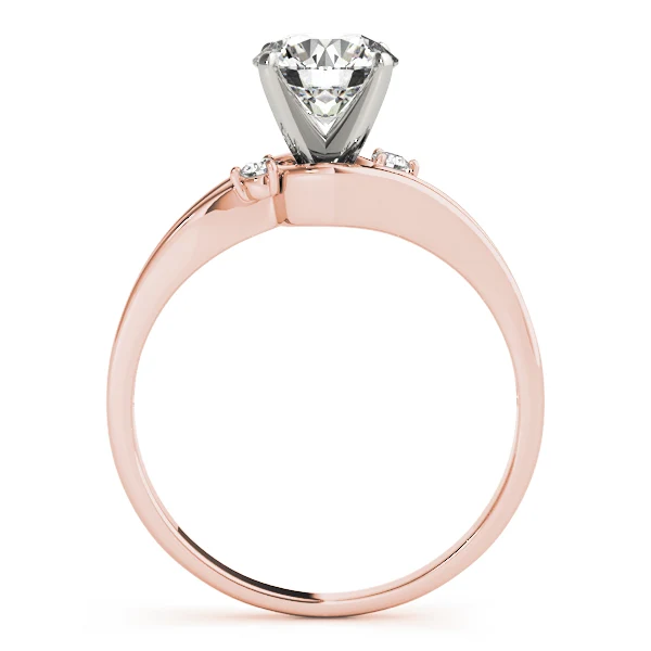 14K Gold Round Lab Grown Diamond VS F 1.04 Carat Two-Stone Accent Wave Engagement Ring - Image 6