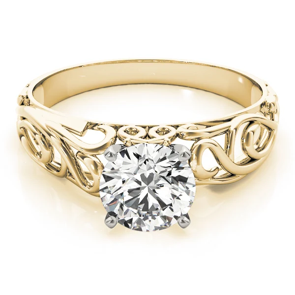 14K Gold Vintage Filigree Lab Grown Diamond Solitaire Engagement Ring VS F 1.00-3.00 Carat - Image 11