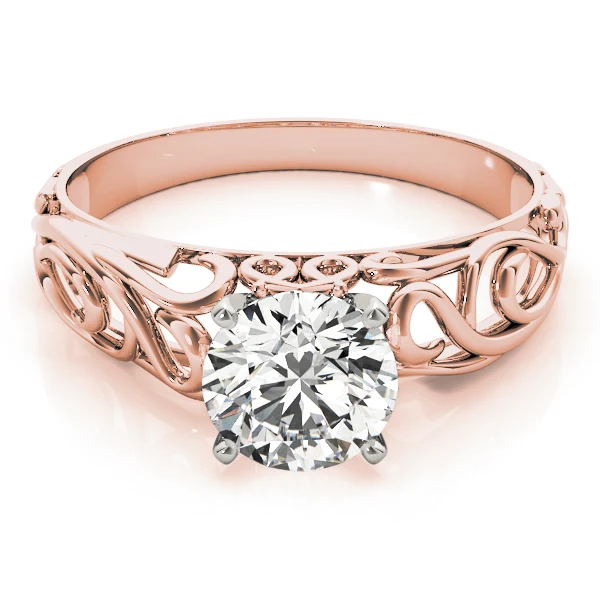 14K Gold Vintage Filigree Lab Grown Diamond Solitaire Engagement Ring VS F 1.00-3.00 Carat - Image 12