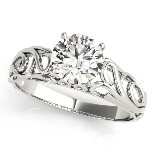 14K Gold Vintage Filigree Lab Grown Diamond Solitaire Engagement Ring VS F 1.00-3.00 Carat - Image 2