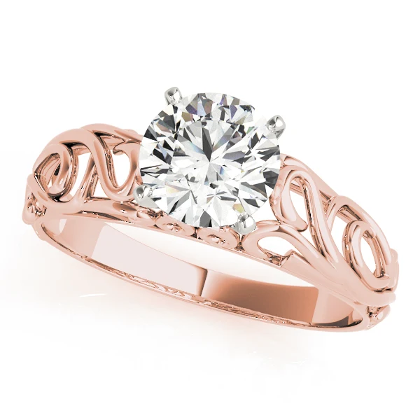 14K Gold Vintage Filigree Lab Grown Diamond Solitaire Engagement Ring VS F 1.00-3.00 Carat - Image 3