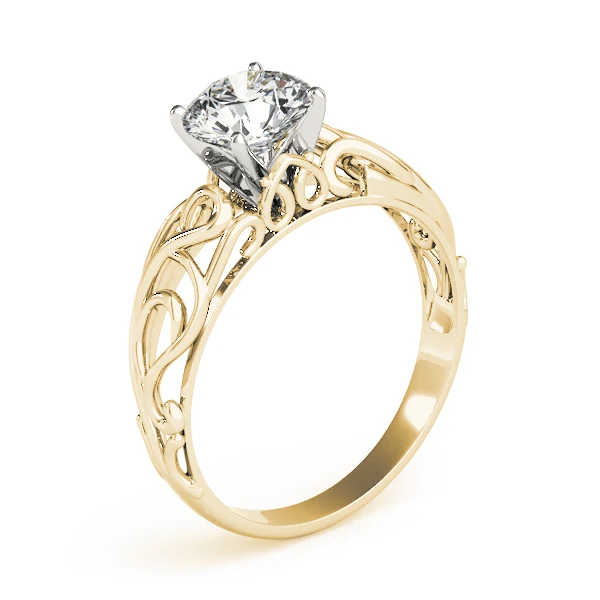 14K Gold Vintage Filigree Lab Grown Diamond Solitaire Engagement Ring VS F 1.00-3.00 Carat - Image 7