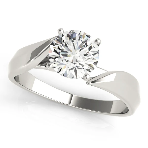 14K Gold VS F 1.00-2.00 Ct Round Cut Lab Grown Diamond Solitaire Engagement Bypass Twist Band Ring for Women