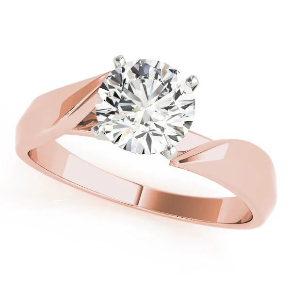 14K Gold VS F 1.00-2.00 Ct Round Cut Lab Grown Diamond Solitaire Engagement Bypass Twist Band Ring for Women - Image 3
