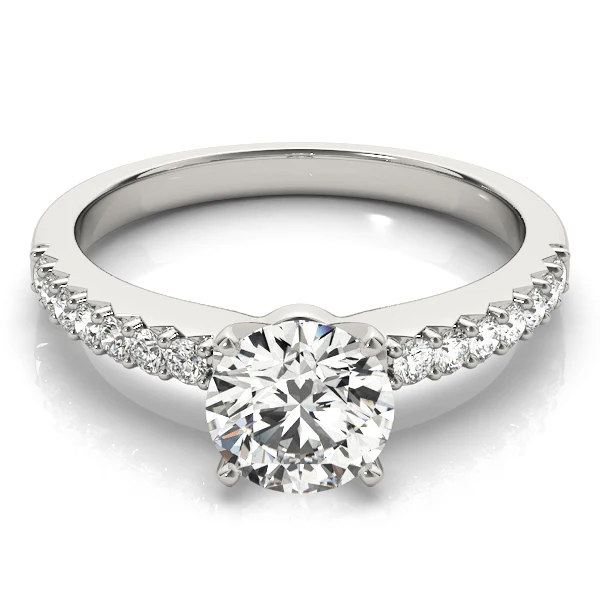 14K Gold VS F 1.15 Ct Round Lab Grown Diamond Shared-Prong Accent Ring - Image 10