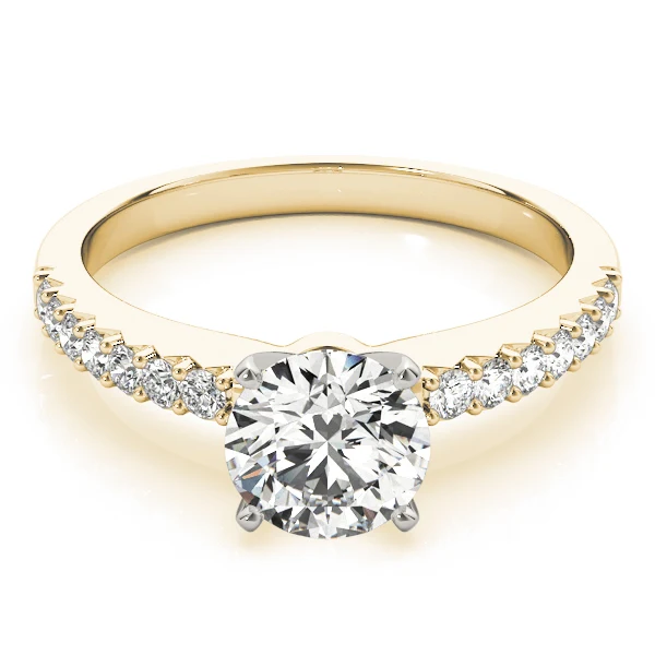 14K Gold VS F 1.15 Ct Round Lab Grown Diamond Shared-Prong Accent Ring - Image 11