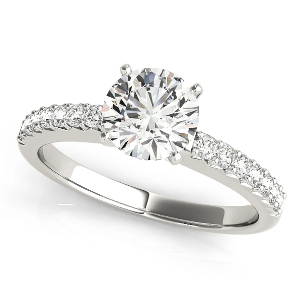 14K Gold VS F 1.15 Ct Round Lab Grown Diamond Shared-Prong Accent Ring - Image 2