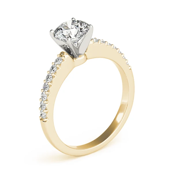 14K Gold VS F 1.15 Ct Round Lab Grown Diamond Shared-Prong Accent Ring - Image 4