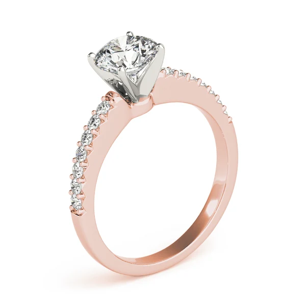 14K Gold VS F 1.15 Ct Round Lab Grown Diamond Shared-Prong Accent Ring - Image 5