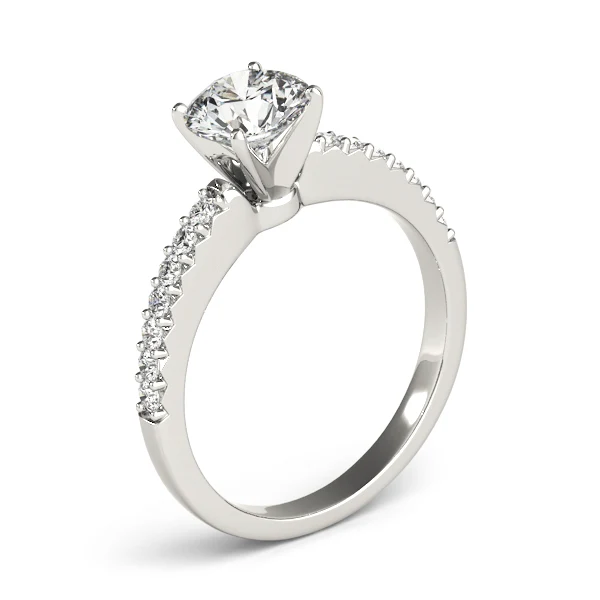 14K Gold VS F 1.15 Ct Round Lab Grown Diamond Shared-Prong Accent Ring - Image 6