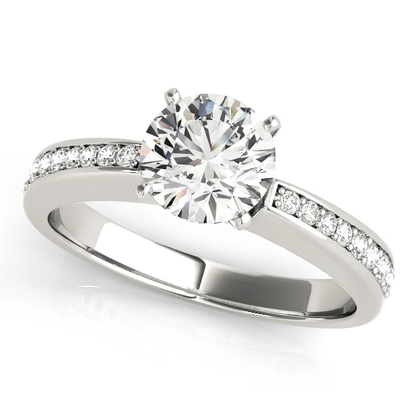 14k Gold VS F 1.25 Carat Engagement Ring with Classic Round Cut Lab Grown Diamond For Women