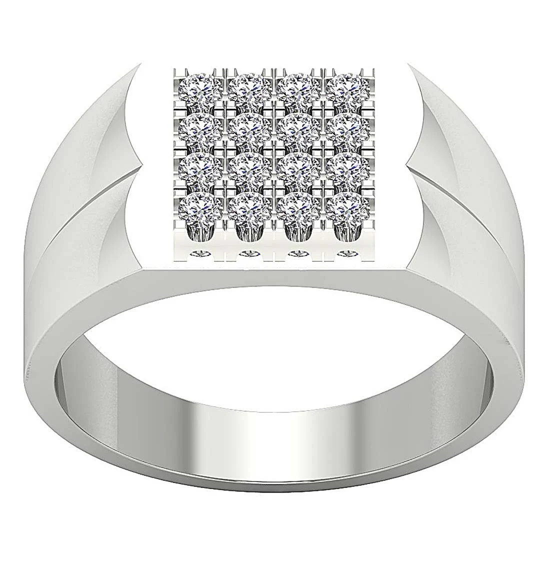 The Luna Handmade Natural Diamond Prong Set 14k Solid Gold Mens Anniversary Ring 12.00 MM