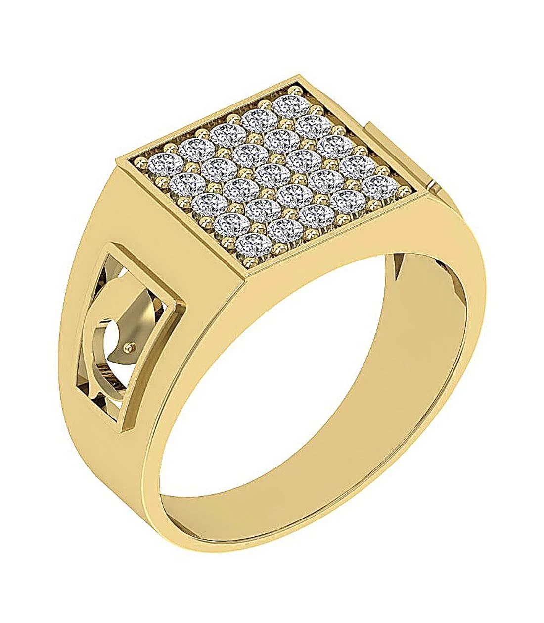 The Aria Classsic Round Diamond 14k Solid Gold Mens Anniversary Ring Prong Set Appraisal - Image 2