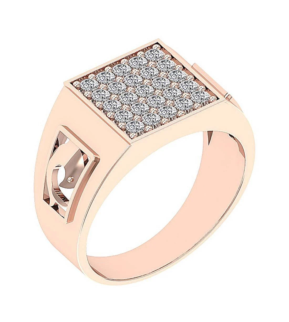 The Aria Classsic Round Diamond 14k Solid Gold Mens Anniversary Ring Prong Set Appraisal - Image 3
