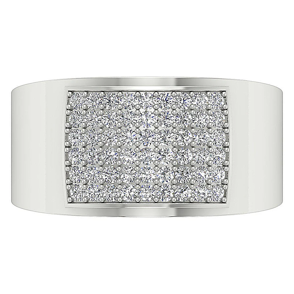 The Emily Classsic Mens Anniversary Ring Natural Diamonds Pave Set 14k Rose Gold 12.85MM - Image 6