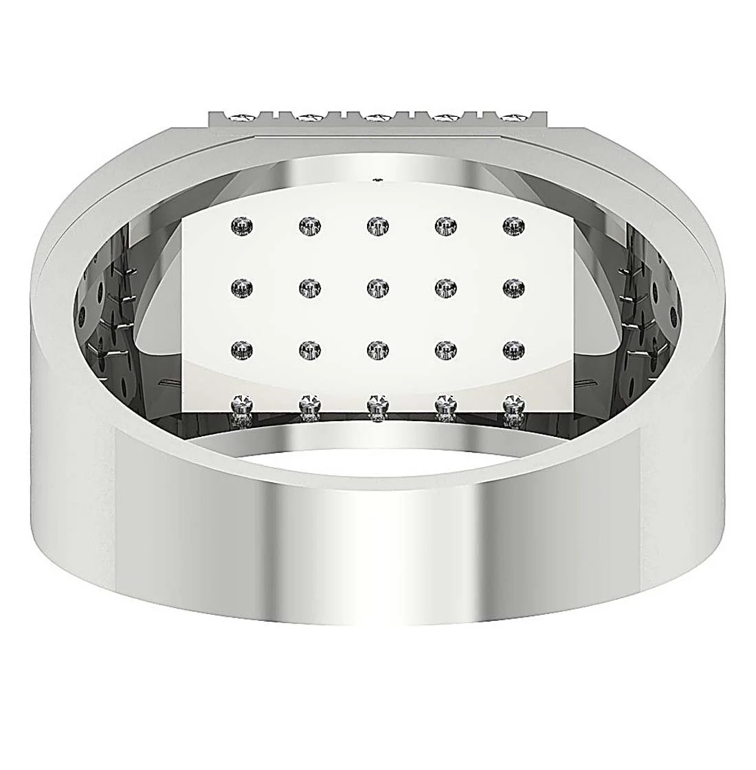 The Isabella 14k Solid Gold Mens Anniversary Ring 5 Row Round Diamond Prong Set Width 11.45MM - Image 5