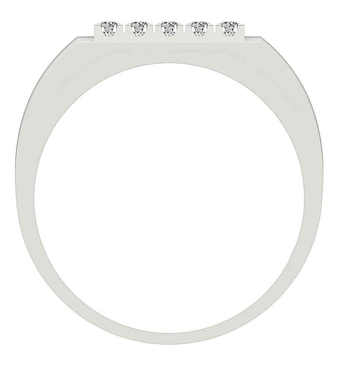 The Isabella 14k Solid Gold Mens Anniversary Ring 5 Row Round Diamond Prong Set Width 11.45MM - Image 6