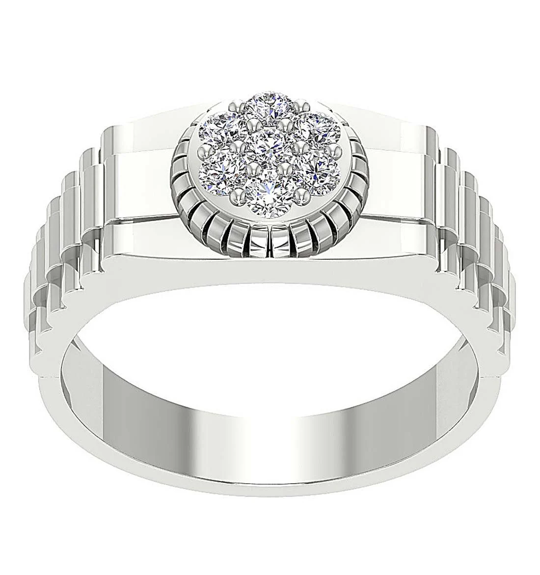 The Riley Mens Anniversary Ring Natural Diamond Prong Set 14k Solid Gold Width 10.00MM
