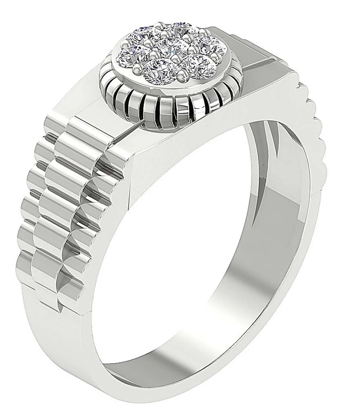 The Riley Mens Anniversary Ring Natural Diamond Prong Set 14k Solid Gold Width 10.00MM - Image 2